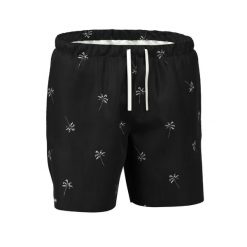 Spodenki surfingowe męskie Olaian 100 Palmito 15". Czarne szorty męskie OLAIAN, bez wzorów, z materiału, sportowe. Za 49.99 zł.
