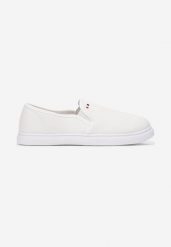 Białe Tenisówki Auxobe. Białe trampki męskie Born2be, z aplikacjami, eleganckie, przed kostkę, bez zapięcia. Za 64.99 zł.
