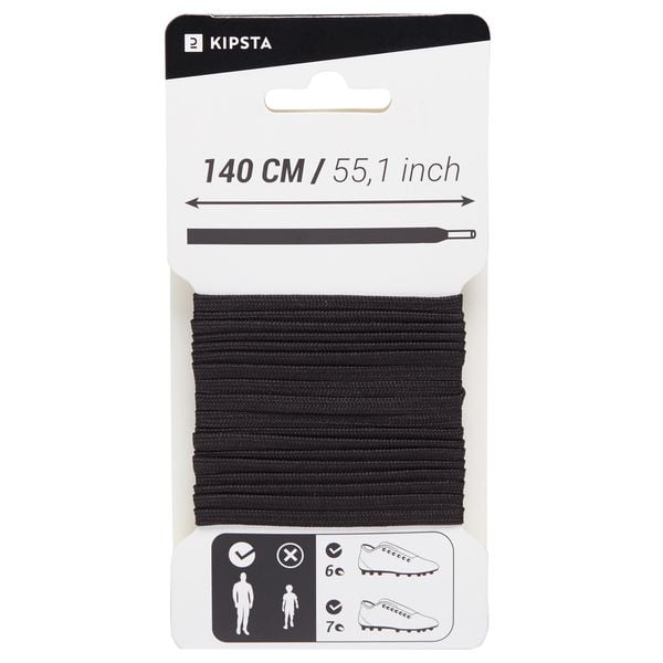 Sznurowadła sportowe Kipsta. Czarne obuwie sportowe damskie KIPSTA, bez wzorów, z materiału, bez zapięcia, do piłki nożnej. Za 15.99 zł.