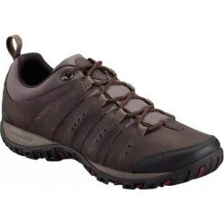 Buty trekkingowe męskie Columbia Woodburn II. Brązowe trekkingi męskie Columbia, z materiału, bez zapięcia. Za 486.00 zł.