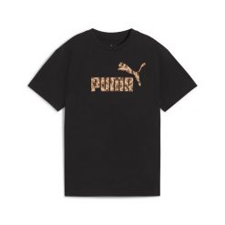 Młodzieżowa koszulka Essentials Animal Logo Infill PUMA Black. Czarna bluzki damskie Puma, m, bez wzorów, prążkowane, młodzieżowe, bez kołnierzyka, bez ramiączek. W wyprzedaży za 91.20 zł.