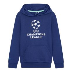 Bluza z kapturem dla dorosłych Champions League. Niebieskie bluzy damskie CHAMPIONS LEAGUE, l, bez wzorów, z bawełny, sportowe, bez ramiączek, z kapturem. Za 229.99 zł.