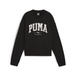 Damska bluza z okrągłym dekoltem PUMA SQUAD o pełnej długości PUMA Black. Czarne bluzy damskie Puma, m, bez wzorów, z dzianiny, sportowe, bez ramiączek, bez kaptura. Za 166.99 zł.