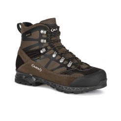 Buty trekkingowe męskie AKU Trekker Pro GTX. Brązowe buty zimowe męskie Aku, bez wzorów, z gore-texu, bez obcasa, bez zapięcia. Za 599.00 zł.
