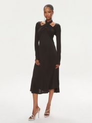 Bruuns Bazaar Sukienka codzienna Galathea BBW3873 Czarny Slim Fit. Czarne sukienki damskie Bruuns Bazaar, na co dzień, xs, bez wzorów, z syntetyku, bez kołnierzyka, bez ramiączek, proste. Za 449.99 zł.