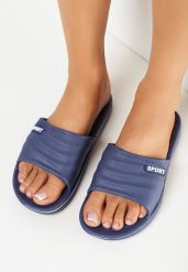 Granatowe Basenowe Klapki Piankowe Olisi. Niebieskie klapki damskie Born2be, bez wzorów, bez obcasa, bez zapięcia. W wyprzedaży za 14.99 zł.