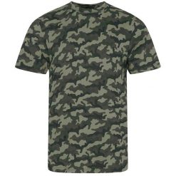 Koszulka Unisex Camo Dla Dorosłych. Zielone bluzki damskie AWDIS, l, bez wzorów, sportowe, bez kołnierzyka, bez ramiączek. Za 81.99 zł.