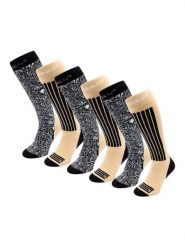 Skarpety narciarskie - Unisex - 6 par - Czarne wielokolorowe. Czarne skarpetki damskie POEDERBAAS, bez wzorów, z elastanu. Za 242.82 zł.