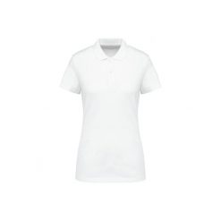 Koszulka polo z suprima dla kobiet Kariban Premium. Białe bluzki damskie KARIBAN, bez wzorów, z bawełny, bez kołnierzyka, bez ramiączek. Za 161.50 zł.