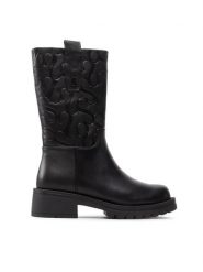 Simple Botki SL-26-02-000036 Czarny. Czarne botki damskie SIMPLE, bez wzorów, ze skóry, bez obcasa, na płaskiej podeszwie, bez zapięcia. Za 509.99 zł.