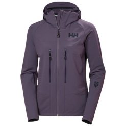 Damska kurtka narciarska Helly Hansen Odin Pro Shield. Fioletowe kurtki sportowe damskie Helly Hansen, bez wzorów, bez ramiączek, bez kaptura, narciarskie. Za 941.00 zł.