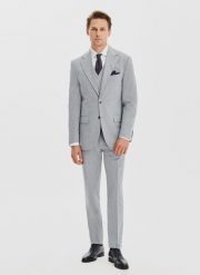 PAKO LORENTE - Gładki szary garnitur męski. Szare garnitury męskie Pako Lorente, m, bez wzorów, z poliesteru, biznesowe. Za 1,739.98 zł.