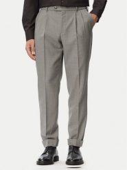 HUGO Spodnie garniturowe H-Perin-263 50567532 Szary Tapered Fit. Szare spodnie materiałowe męskie Hugo, bez wzorów, z materiału. Za 999.99 zł.
