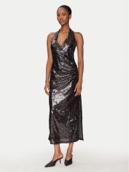 Haveone Sukienka koktajlowa AGE-M104 Czarny Regular Fit. Czarne sukienki damskie Haveone, m, bez wzorów, z syntetyku, wizytowe, bez kołnierzyka, bez ramiączek. Za 489.99 zł.