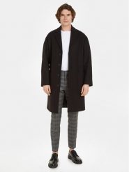 Calvin Klein Płaszcz wełniany K10K111745 Czarny Regular Fit. Czarne płaszcze męskie Calvin Klein, na zimę, m, bez wzorów, z wełny, bez kołnierzyka, bez kaptura. Za 2,319.00 zł.
