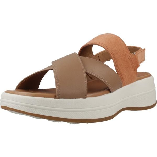 Sandały GEOX D SPHERICA ECUB 3 S Brązowy. Brązowe sandały damskie Geox, bez wzorów, ze skóry, bez obcasa, bez zapięcia. Za 417.99 zł.