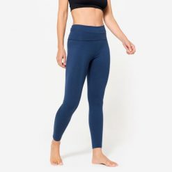 Legginsy do jogi damskie Kimjaly. Niebieskie legginsy damskie KIMJALY, bez wzorów, z bawełny. Za 89.99 zł.