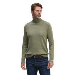 Sweter z golfem Pepe Jeans New Andre. Zielone swetry nierozpinane damskie Pepe Jeans, na zimę, bez wzorów, z jeansu, bez kołnierzyka, bez ramiączek. W wyprzedaży za 218.00 zł.