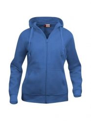 Clique Basic Hoody Full Zip Women - bluza z kapturem na zamek, royal blue. Niebieskie bluzy damskie CLIQUE, xl, bez wzorów, z bawełny, bez ramiączek, z kapturem. Za 187.03 zł.
