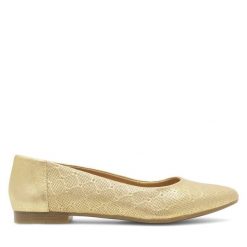 Baleriny Lasocki. Żółte balerinki damskie Lasocki, bez wzorów, bez obcasa, bez zapięcia. Za 149.99 zł.