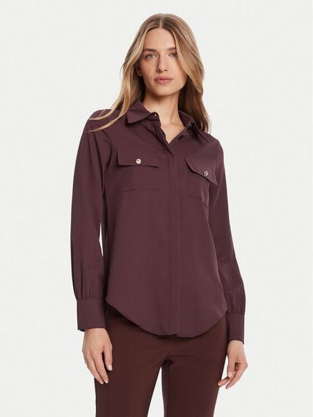 Rinascimento Koszula CFC0125777003 Brązowy Regular Fit. Brązowe koszule damskie Rinascimento, l, bez wzorów, z syntetyku, bez kołnierzyka, bez ramiączek. Za 309.99 zł.