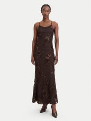 Vero Moda Sukienka koktajlowa VmQuinn 10348532 Brązowy Regular Fit. Brązowe sukienki damskie Vero Moda, s, bez wzorów, z syntetyku, wizytowe, bez kołnierzyka, bez ramiączek. Za 319.99 zł.