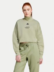 Adidas Bluza Signature Graphic JE3899 Zielony Loose Fit. Zielone bluzy damskie Adidas, xl, bez wzorów, z bawełny, bez ramiączek, bez kaptura. Za 199.99 zł.