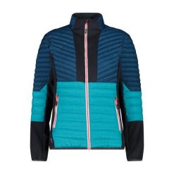 Kurtka hybrydowa Unlimitech damska CMP. Niebieskie kurtki sportowe damskie CMP, bez wzorów, z puchu, bez ramiączek, bez kaptura, trekkingowe. Za 487.50 zł.