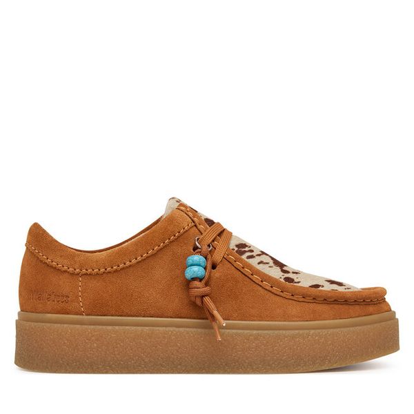 Półbuty Clarks. Brązowe półbuty damskie Clarks, bez wzorów, bez obcasa, na płaskiej podeszwie, bez zapięcia. Za 467.99 zł.