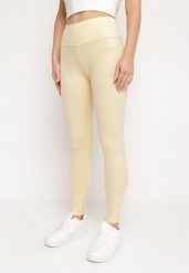 Beżowe Legginsy Połyskujące Antiphiss. Brązowe legginsy damskie Born2be, bez wzorów, z dzianiny. Za 44.99 zł.