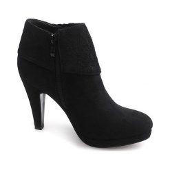 Czarne Eleganckie Botki Na Szpilce Koronka 6-67 Czarny. Czarne botki damskie ButyModne, bez wzorów, z koronki, eleganckie, bez obcasa, na szpilce, bez zapięcia. Za 89.00 zł.