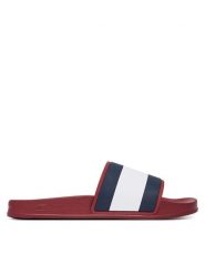 Tommy Hilfiger Klapki Core Hilfiger Flag Pool Slide FM0FM05798 Czerwony. Czerwone klapki męskie Tommy Hilfiger, bez wzorów, ze skóry, bez zapięcia. Za 189.99 zł.