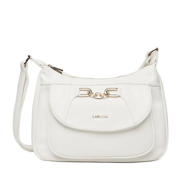 Torebka Lasocki. Białe listonoszki damskie Lasocki, bez wzorów, bez dodatków. Za 189.99 zł.