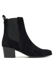 Caprice Botki 9-25304-45 Czarny. Czarne botki damskie Caprice, bez wzorów, ze skóry, bez obcasa, na słupku, bez zapięcia. Za 489.99 zł.