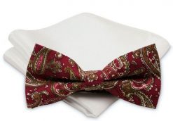 Modna Mucha Męska - Alties - Wzór Orientalny. Czerwone krawaty i muchy Alties, bez wzorów, eleganckie. Za 54.00 zł.