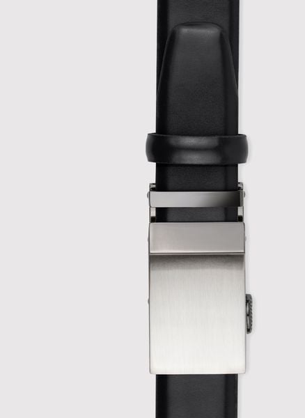 PAKO LORENTE - Czarny pasek męski z automatyczną klamrą. Czarne paski męskie Pako Lorente, ze skóry, eleganckie. Za 149.99 zł.