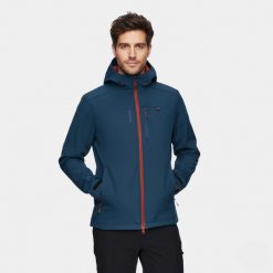 Kurtka męska softshell Membrana HDTX 8000mm Alpinus ASO. Niebieskie kurtki męskie Alpinus, m, bez wzorów, z softshellu, sportowe, bez kaptura. Za 279.00 zł.