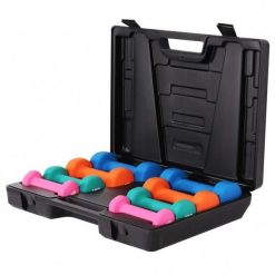 Zestaw Hantli fitness 10 kg z walizką Gorilla Sports. Niebieskie walizki damskie GORILLA SPORTS, bez wzorów. Za 389.99 zł.