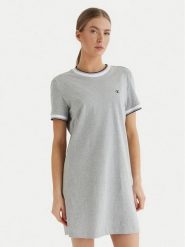 Calvin Klein Jeans Sukienka codzienna LV047F248G Szary Relaxed Fit. Szare sukienki damskie Calvin Klein Jeans, na co dzień, m, bez wzorów, z bawełny, bez kołnierzyka, bez ramiączek, proste. Za 369.99 zł.