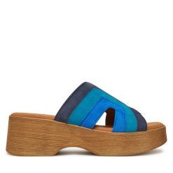 Klapki Gabor. Niebieskie klapki damskie Gabor, bez wzorów, bez obcasa, bez zapięcia. Za 399.99 zł.