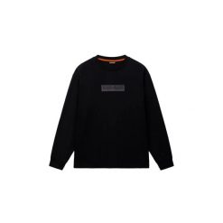 Bawełnowy szalik Napapijri Box Logo. Czarne szaliki męskie Napapijri, bez wzorów, z bawełny. Za 235.05 zł.