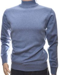 Sweter męski z półgolfem ze stójką półgolf z wełny wełniany L jeans 1701. Swetry męskie Selantino, l, bez wzorów, z jeansu, bez kołnierzyka, bez ramiączek. Za 151.28 zł.