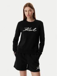 KARL LAGERFELD Bluza B2W20010 Czarny Regular Fit. Czarne bluzy damskie KARL LAGERFELD, xl, bez wzorów, z bawełny, bez ramiączek, bez kaptura. Za 829.99 zł.