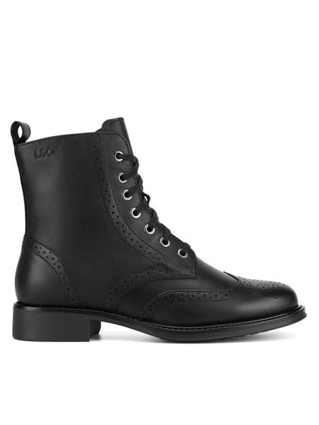 Lasocki Botki ARC-DERBY-07 Czarny. Czarne botki damskie Lasocki, bez wzorów, ze skóry, bez obcasa, na płaskiej podeszwie, bez zapięcia. Za 269.99 zł.