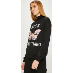 Miss Sixty - Bluza. Czarne bluzy damskie Miss Sixty, l, z aplikacjami, z bawełny, bez ramiączek, bez kaptura. W wyprzedaży za 359.90 zł.