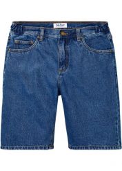 Bermudy dżinsowe z elastycznymi wstawkami w talii po bokach, Classic Fit. Niebieskie jeansy męskie bonprix, z jeansu. Za 59.99 zł.