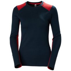 Bluza damska Helly Hansen lifa merino midweight crew. Niebieskie bluzy damskie Helly Hansen, xs, bez wzorów, z tkaniny, bez ramiączek, bez kaptura. Za 385.00 zł.