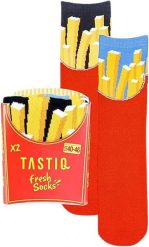 Skarpety Tastic Skarpetki unisex 2-pak Pommes Giftbox Red. Czerwone skarpetki damskie Erima, bez wzorów, z bawełny. Za 112.99 zł.