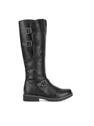 Remonte Kozaki R6590-01 Czarny. Czarne kozaki damskie Remonte, bez wzorów, z materiału, bez obcasa, na płaskiej podeszwie, bez zapięcia. Za 415.00 zł.