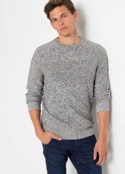 Sweter z czystej bawełny. Niebieskie swetry męskie bonprix, l, bez wzorów, z bawełny, bez kołnierzyka, bez ramiączek. Za 139.99 zł.